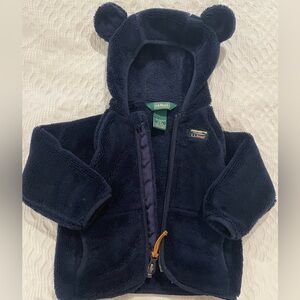 L.L. Bean Dark Blue Fleece Jacket with Bear Ears